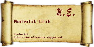 Merhelik Erik névjegykártya